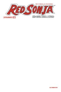 Red Sonja: She-Devil with a Sword #1 Blank Variant